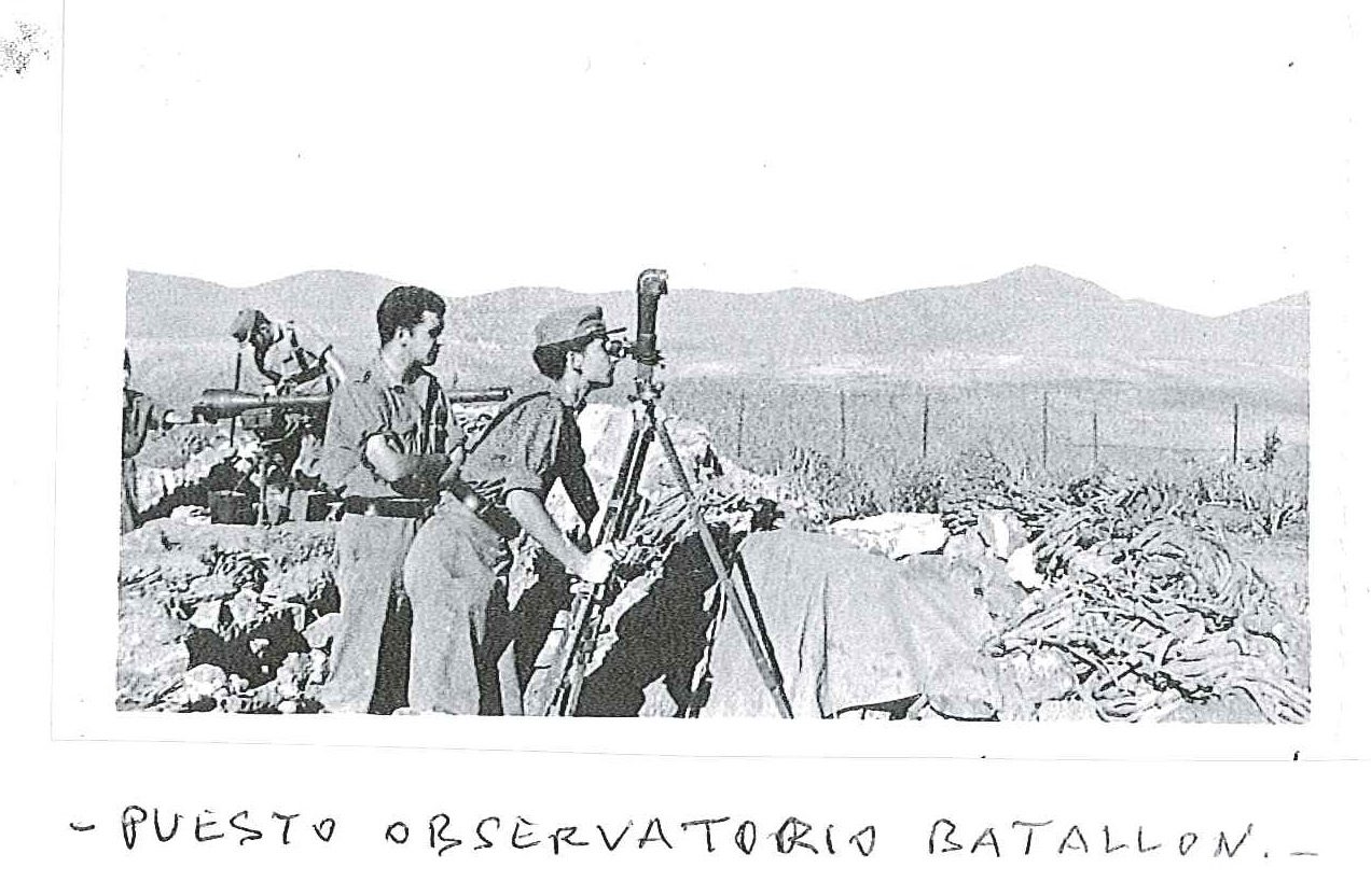 Puesto observatorio. Fotografía original de la campaña de Ifni y el Sáhara español, 1958-1959, Batallón Expedicionario Tetuán XIV.