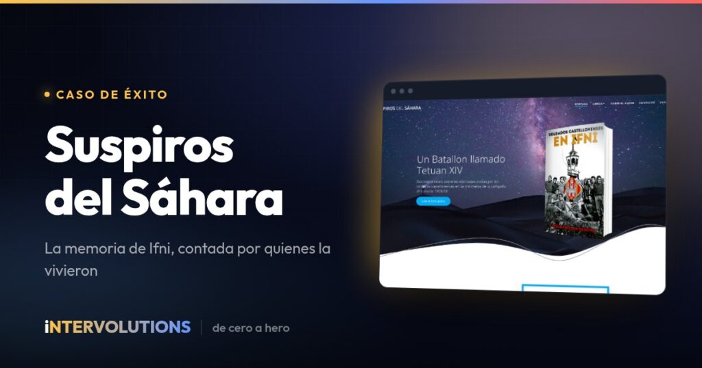 Ficha del caso de estudio de iNTERVOLUTIONS con el aspecto del sitio en 2021