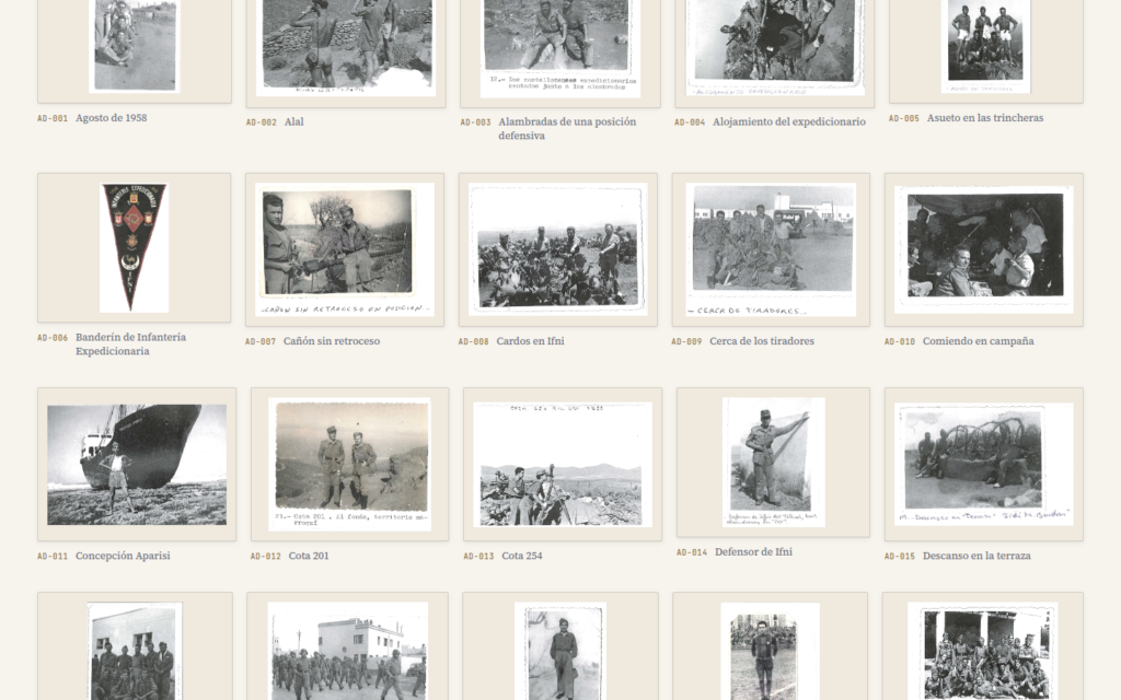 Muro del archivo fotográfico con las láminas digitalizadas de 1958