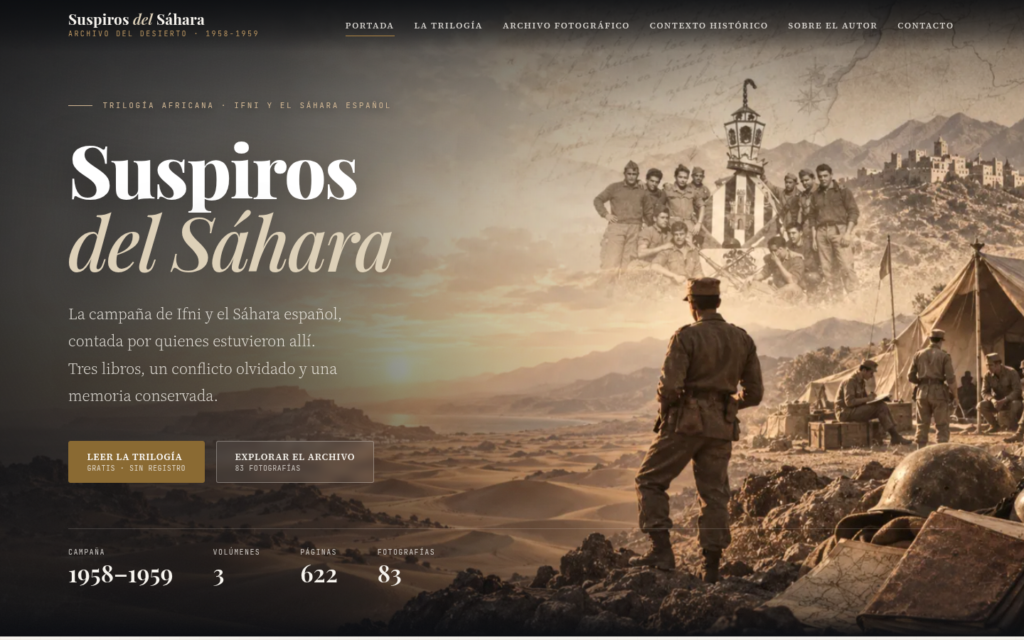 Portada de suspirosdelsahara.com tras la reconstrucción de 2026